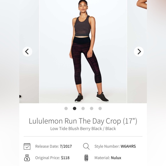 ❤️‍🔥Lululemon Run The Day Crop (23”) *Nulux
Low Tide Blush Berry Black / Black - Picture 6 of 11